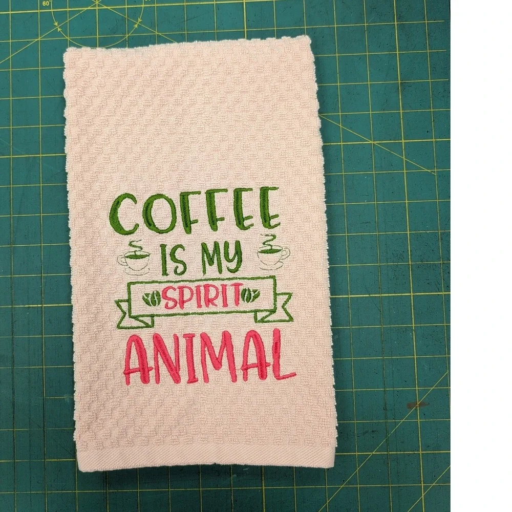 Coffee Is My SPIRIT Animal Kitchen Bath Bar Tea Hand Towel Great Gift Idea!
